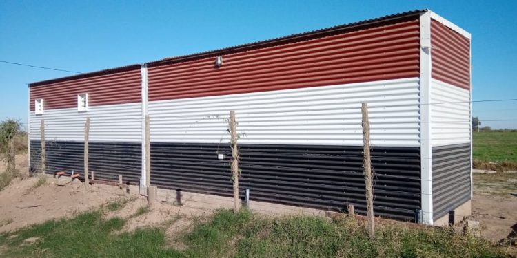 Instalación de módulos en predio del  Club Almafuerte