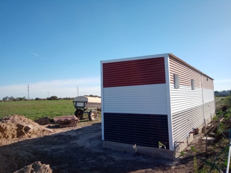 Instalación de módulos en predio del  Club Almafuerte