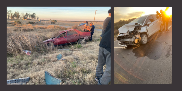 Chocaron dos autos en la Ruta 13 en cercanías de El Arañado