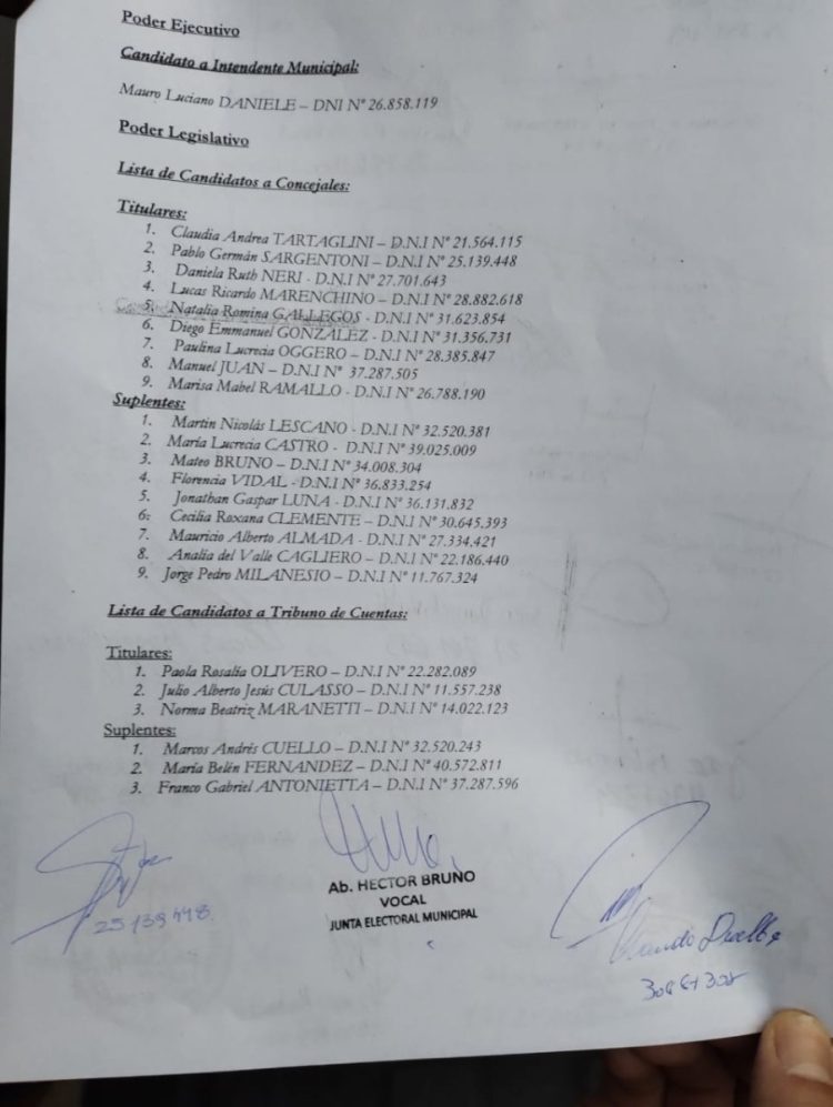 Elecciones 2023: presentaron a los cuatro candidatos a la intendencia de Las Varillas