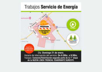 Este domingo habrá un corte de energía en un sector de la ciudad