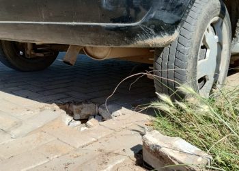 Nueva modalidad de choque: auto contra cono