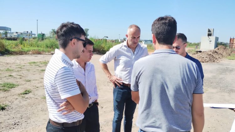 Inspección de  obras en el futuro Parque Industrial de Las Varillas