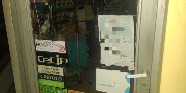 Detenido  por dañar la puerta de un comercio