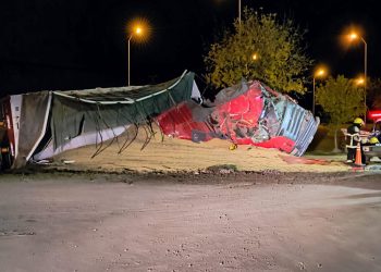 Camionero accidentado en la RP 13. Lesiones graves