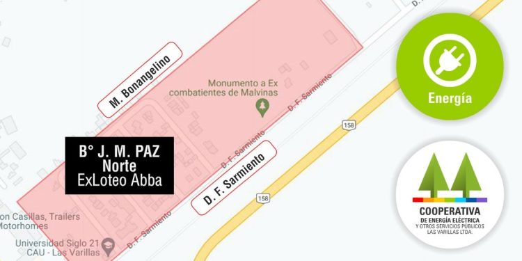 Este miércoles habrá un corte de energía elétrica en el ex Loteo Abbá