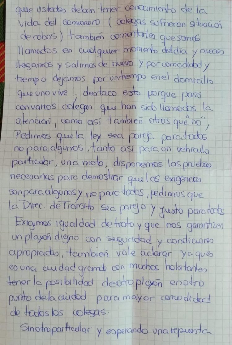 Planteos por el funcionamiento  del Playón de Camiones de la Av de Circunvalación