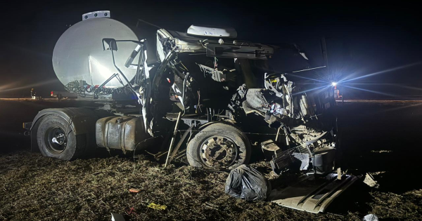 Choque de camiones en la RN 158