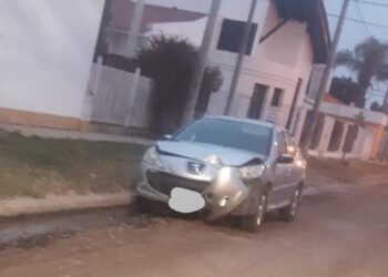 Chocó contra un árbol, en barrio 2 de Abril