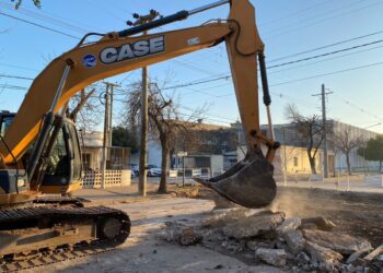Segunda etapa de obras en la intersección de calles M. Moreno y Malvinas