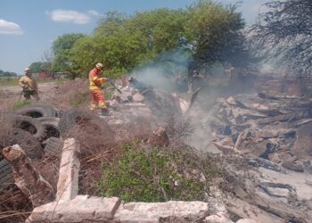 Bomberos sofocaron un incendio a la vera de la Ruta Provincial 13