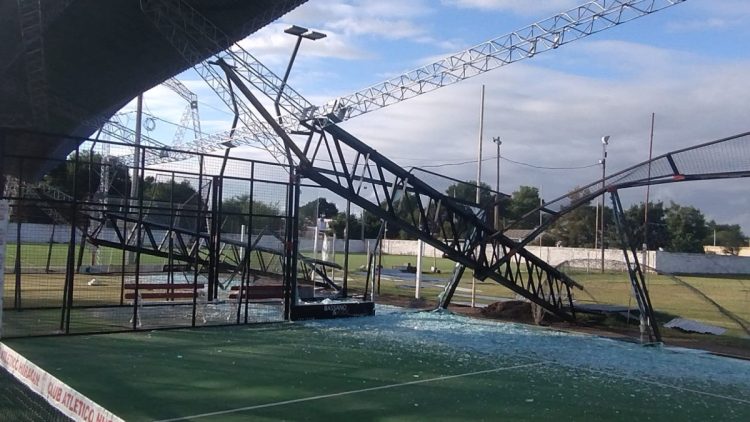 Temporal: severos daños en las canchas de pádel del Huracán