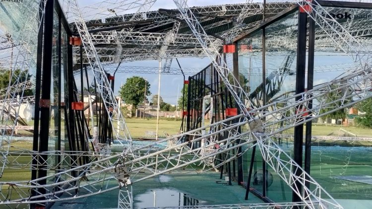 Temporal: severos daños en las canchas de pádel del Huracán