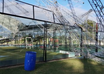 Temporal: severos daños en las canchas de pádel del Huracán