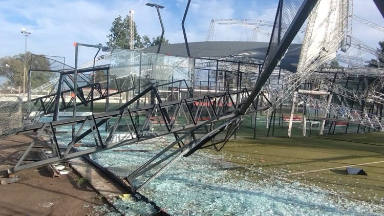 Temporal: severos daños en las canchas de pádel del Huracán
