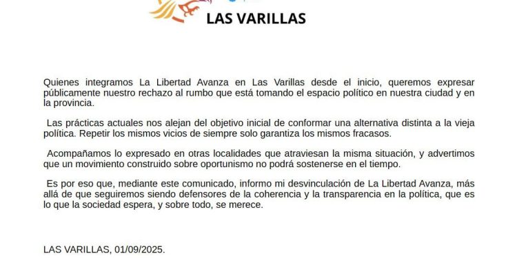 Brian Boeris se desvinculó de la Libertad Avanza