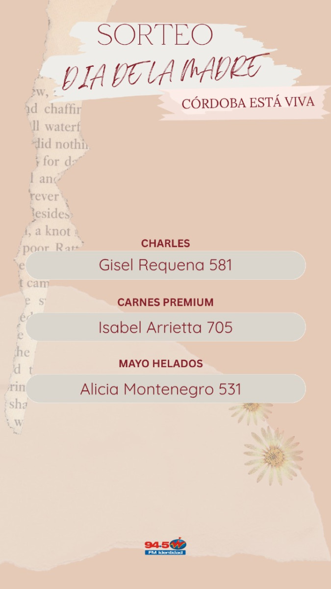 Ganadoras Mega Concurso Día de la Madre (Actualizado Sábado 16 hs)