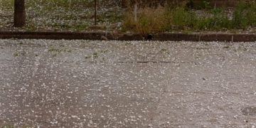 Cayó piedra “en seco” en Las Varillas