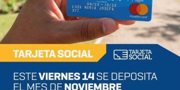 Este viernes estará depositado el monto de noviembre de la Tarjeta Social
