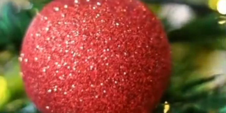 Inauguran árbol de navidad en la rotonda de acceso a Las Varillas