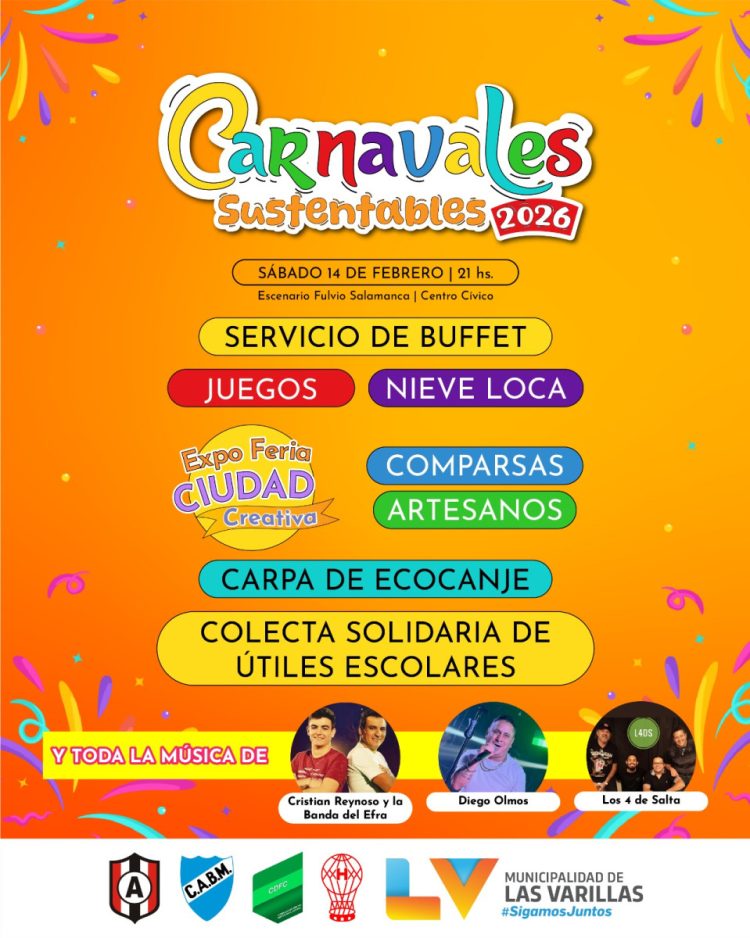Los Carnavales Sustentables 2026 ya tienen fecha y artistas confirmados