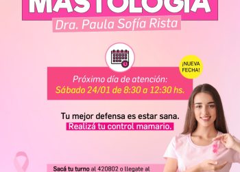 Reservan turnos para especialista en Mastología