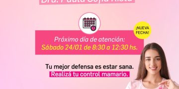 Reservan turnos para especialista en Mastología