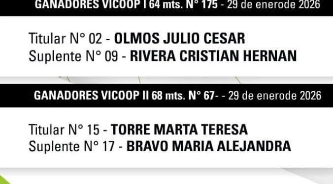 Adjudicaron dos casas de los planes Vicoop