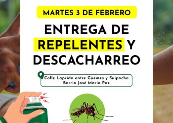 Este martes entregan repelente en calle Laprida