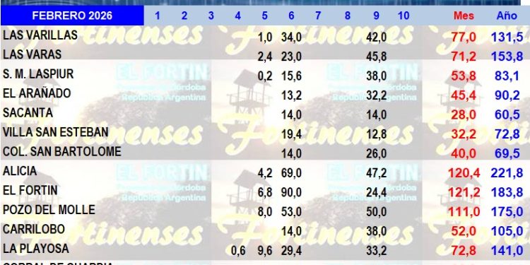 Importantes lluvias en toda la región