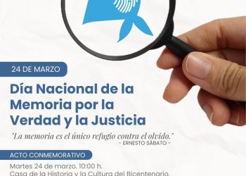 Invitan al acto por el Día de la Memoria