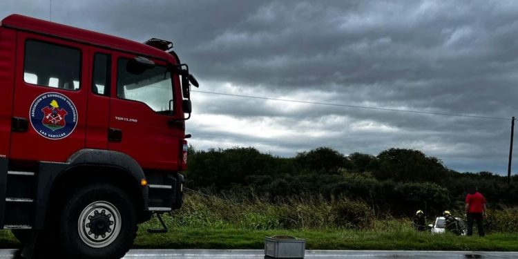 Auto se despistó en Ruta 158: no hubo heridos ni se produjeron daños