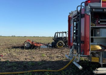 Un incendio rural consumió un tractor