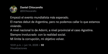 “Mi objetivo volver”: el sugestivo mensaje de Daniel Chiocarello en redes