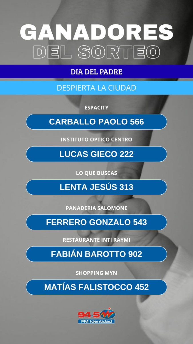 Ganadores Mega Concurso Día del Padre (Actualizado viernes 12:30 hs)