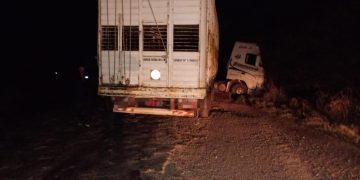 Accidente entre dos camiones en Ruta 158: no hubo lesionados