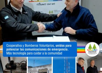 Cooperativa y Bomberos firmaron convenio para optimizar las comunicaciones de sus servicios de emergencias