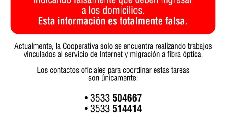 Cooperativa alertó por intentos de estafas telefónicas