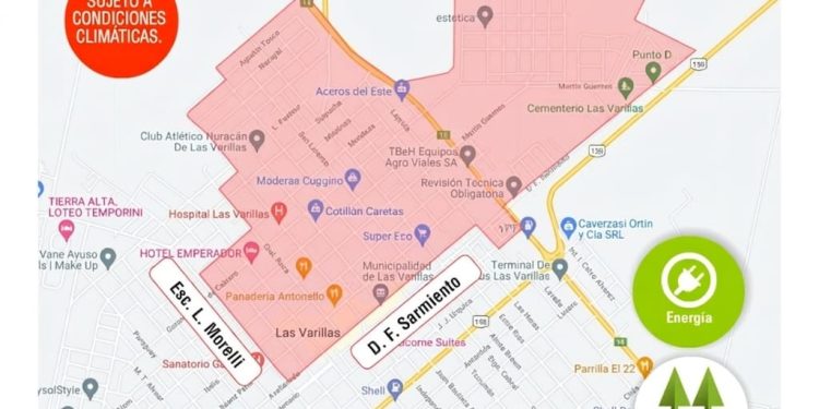 Cooperativa realizará corte de luz este sábado en casi media ciudad